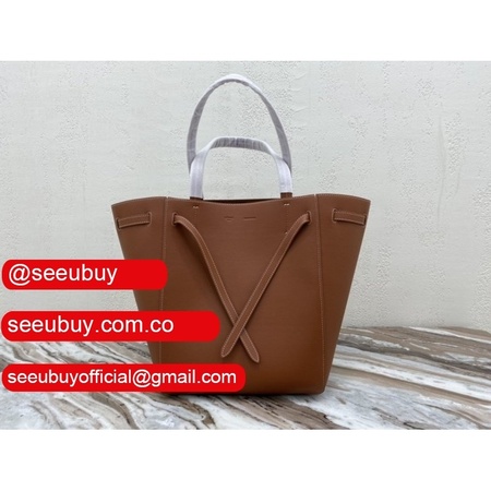 Small Celine Brown Cabas Phantom in soft grained calfskin