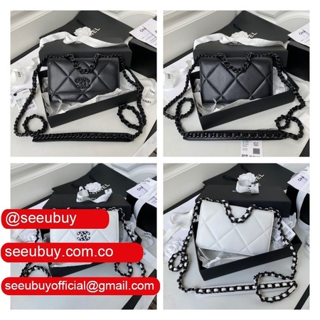 Best Quality Replica New WOC AP0957 19 Wallet Chain Glossy Calfskin Bag