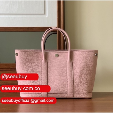 Hermes Garden Party Tote Canvas 30 Pink Replica Bag