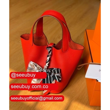Hermes Replica Picotin Mm Clemens Fitting Red Bag