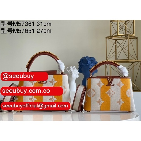 replica m48865 capucines embroidery with orange brown