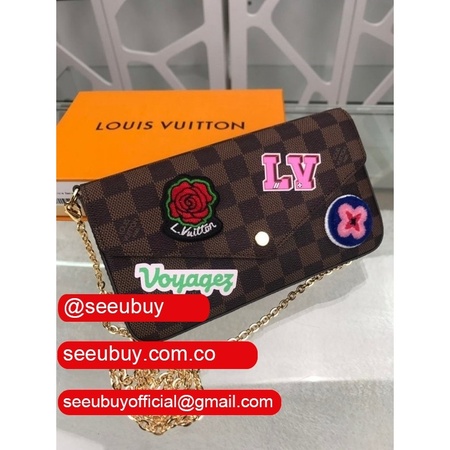 high quality replica damier ebene pochette felicie gm chain n60129